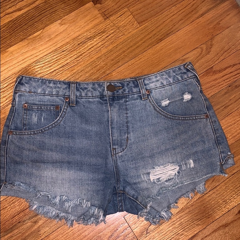 Ripped Denim Shorts